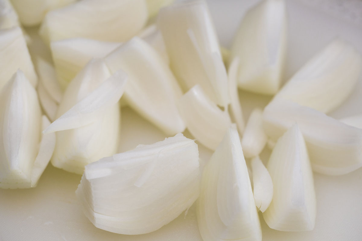 Onion wedges.